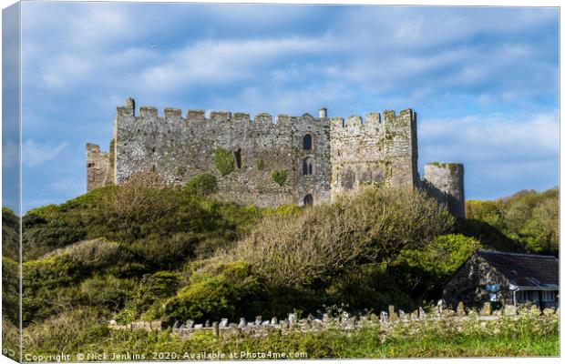 Manorbier Castle South Pembrokeshire Coast Wales Canvas Print by Nick Jenkins