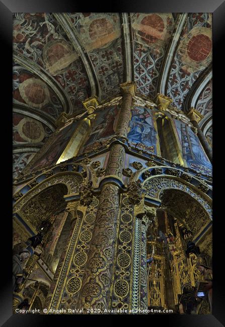 Ceiling and Columns of Convento de Cristo in Toma Framed Print by Angelo DeVal