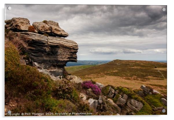 Fantastic rock formations of the Simonside Hills  Acrylic by Phill Thornton
