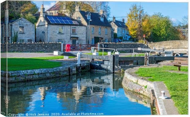 Canal Lock Kennet and Avon Canal Bradford on Avon Canvas Print by Nick Jenkins