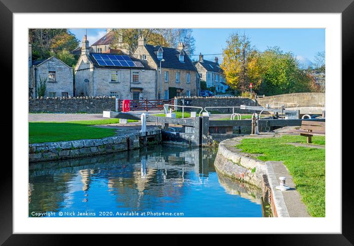 Canal Lock Kennet and Avon Canal Bradford on Avon Framed Mounted Print by Nick Jenkins