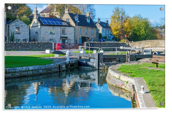 Canal Lock Kennet and Avon Canal Bradford on Avon Acrylic by Nick Jenkins