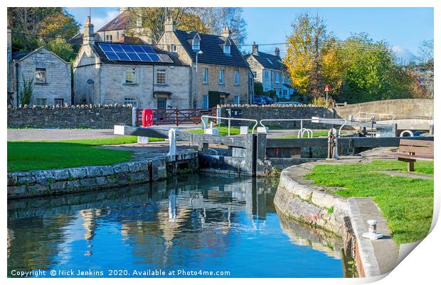 Canal Lock Kennet and Avon Canal Bradford on Avon Print by Nick Jenkins