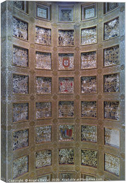 Ceiling Detail in the Convent of Christ. Tomar Canvas Print by Angelo DeVal