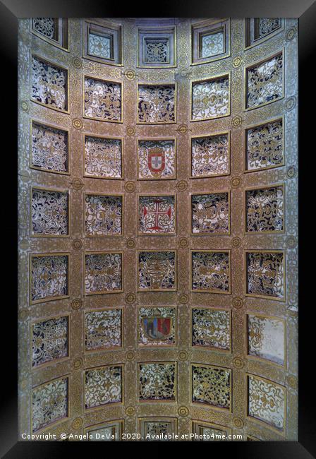 Ceiling Detail in the Convent of Christ. Tomar Framed Print by Angelo DeVal