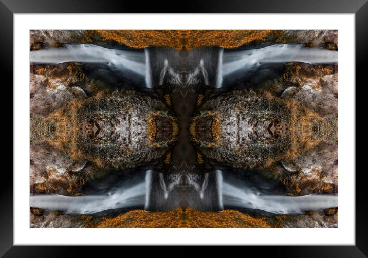 Rocks & Water Abstract Framed Mounted Print by Jonathan Thirkell