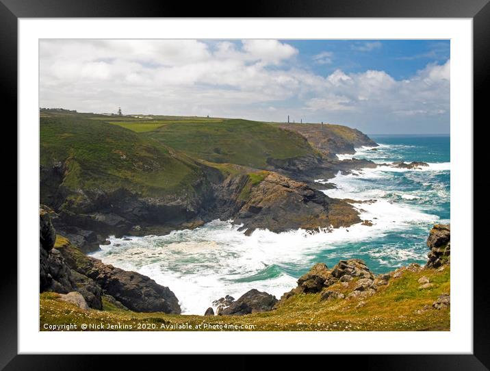 Levant Peninsula on the Cornwall north coast  Framed Mounted Print by Nick Jenkins