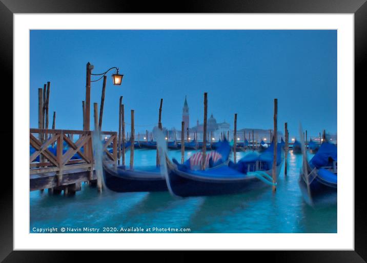 Venice at Dawn  Framed Mounted Print by Navin Mistry