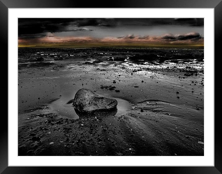 Sand Bay in Black and White Framed Mounted Print by Samantha Higgs