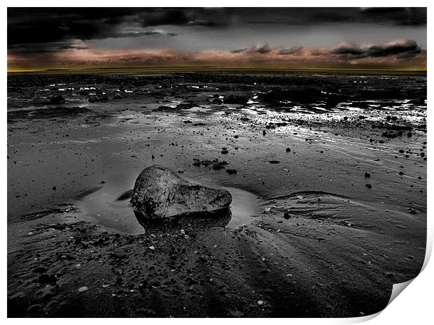 Sand Bay in Black and White Print by Samantha Higgs