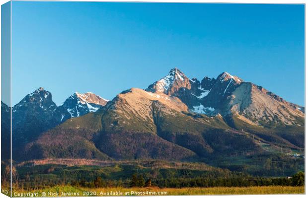 High Tatra Mountains from the Slovakia Side Canvas Print by Nick Jenkins