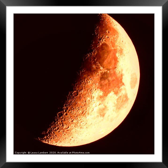           Moon Framed Mounted Print by Leasa Lambert