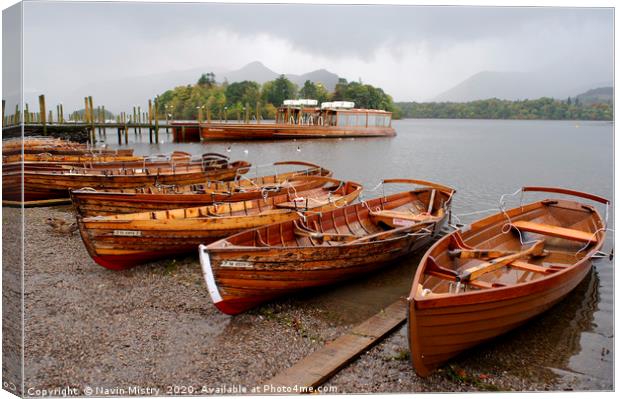 Boats on Derwent Water, Lake District, England  Canvas Print by Navin Mistry
