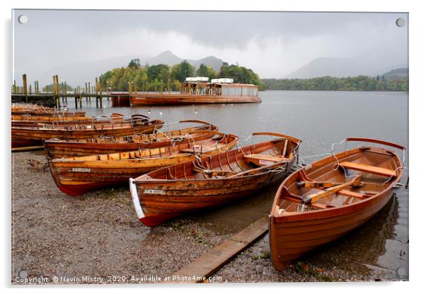 Boats on Derwent Water, Lake District, England  Acrylic by Navin Mistry