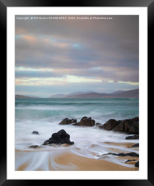Bagh Steinigidh - Small Beach Isle Of Harris & Lew Framed Mounted Print by Phil Durkin DPAGB BPE4