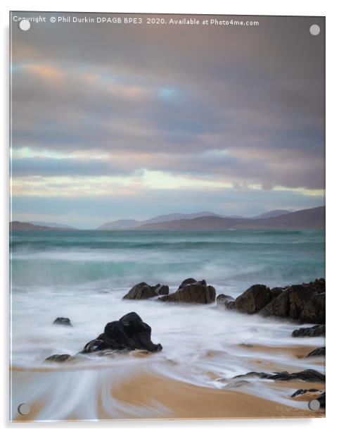Bagh Steinigidh - Small Beach Isle Of Harris & Lew Acrylic by Phil Durkin DPAGB BPE4