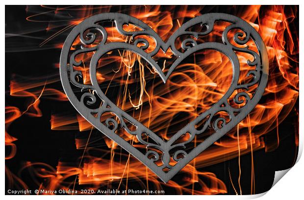 Fire love Print by Mariya Obidina
