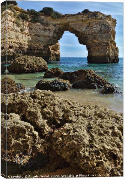 The Arch of Albandeira Beach in Lagoa Canvas Print by Angelo DeVal