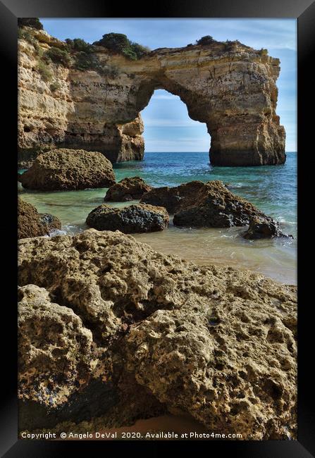 The Arch of Albandeira Beach in Lagoa Framed Print by Angelo DeVal