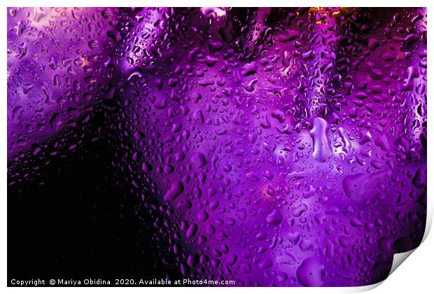 Purple drops Print by Mariya Obidina