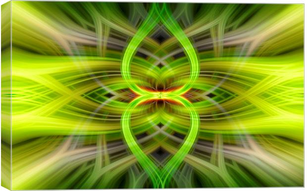 Green Neon Abstract  Canvas Print by Jonathan Thirkell
