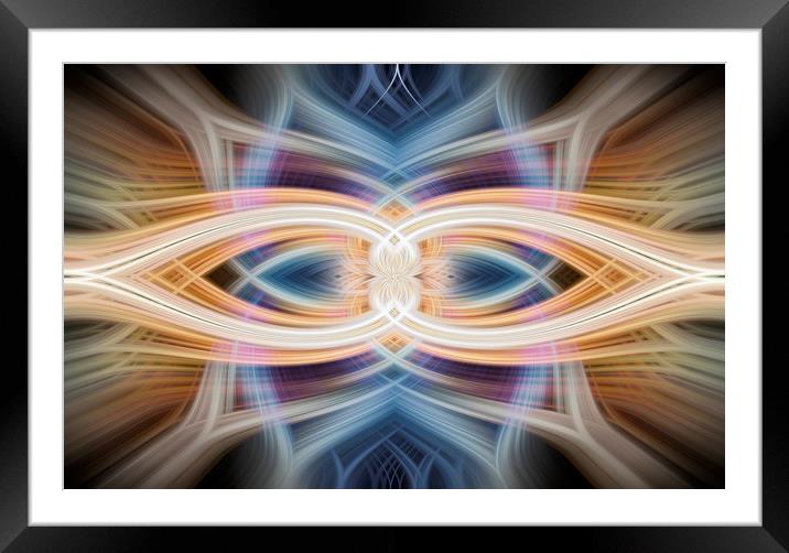 Neon Rainbow Abstract Framed Mounted Print by Jonathan Thirkell