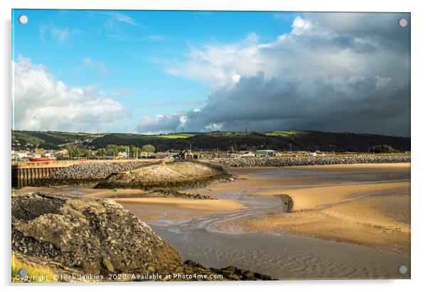 Burry Port Beach and Coast Carmarthenshire Wales Acrylic by Nick Jenkins