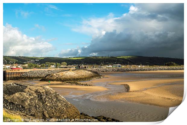 Burry Port Beach and Coast Carmarthenshire Wales Print by Nick Jenkins