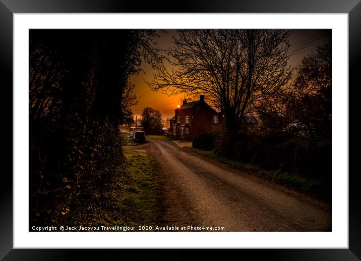 Debdale Lane Sun up  Framed Mounted Print by Jack Jacovou Travellingjour