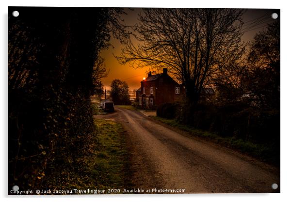 Debdale Lane Sun up  Acrylic by Jack Jacovou Travellingjour