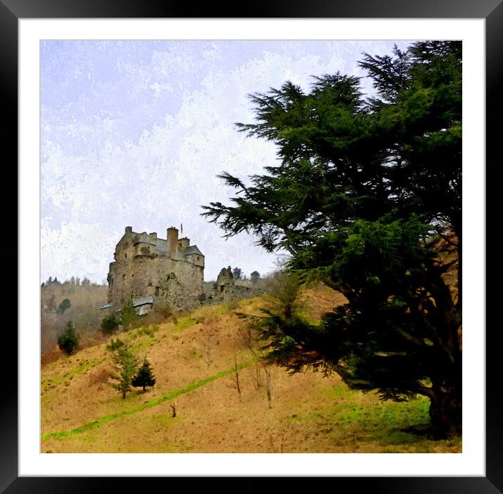 Neidpath Castle Framed Mounted Print by dale rys (LP)