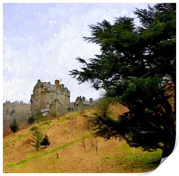 Neidpath Castle Print by dale rys (LP)