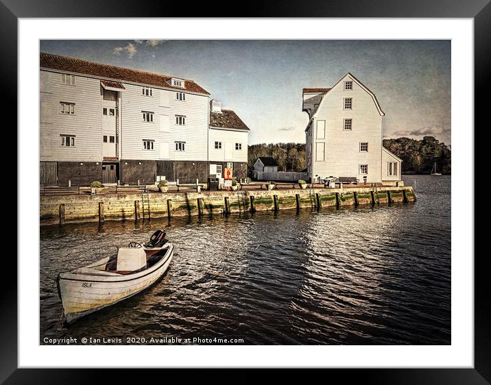 Woodbridge Tide Mill And Quayside Framed Mounted Print by Ian Lewis