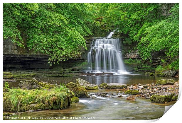 Waterfalls West Burton Yorkshire Dales Print by Nick Jenkins