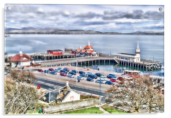 Dunoon Pier Acrylic by Valerie Paterson