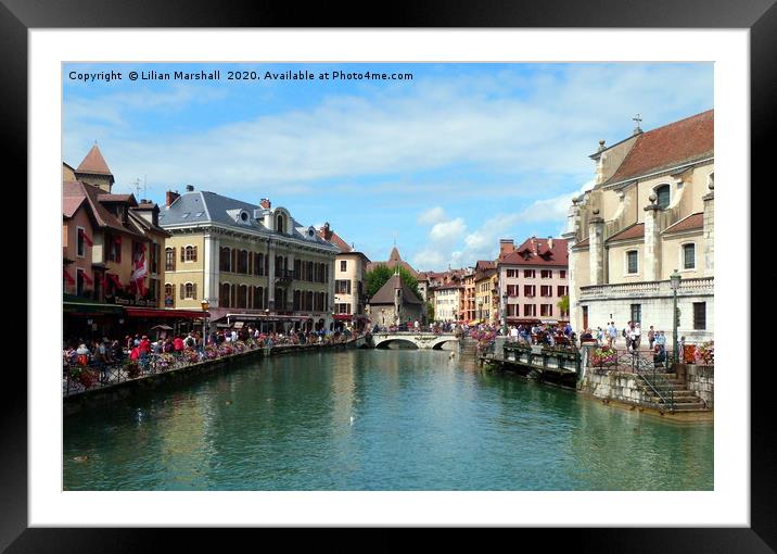 Annecy France.  Framed Mounted Print by Lilian Marshall