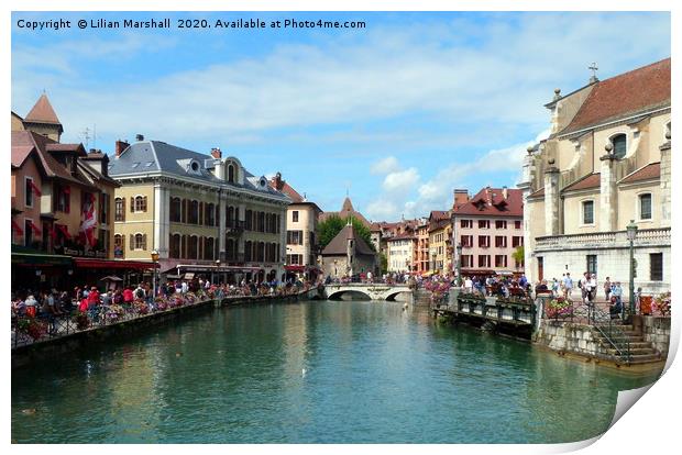 Annecy France.  Print by Lilian Marshall