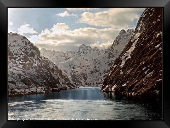 "Heading to Trollfjord" Framed Print by ROS RIDLEY