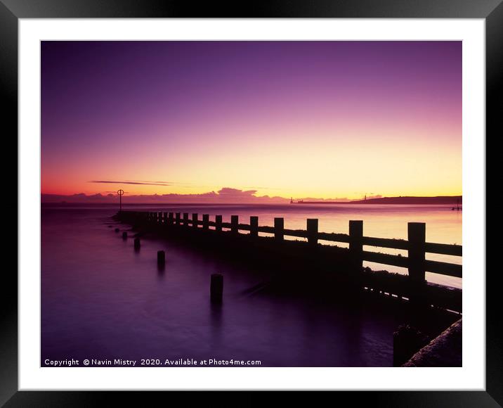 Aberdeen Beach Sunrise Framed Mounted Print by Navin Mistry