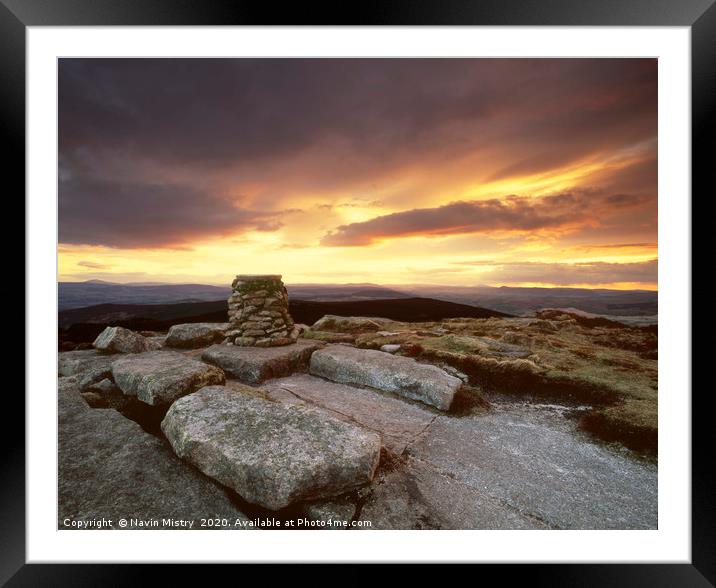 Sunset on Bennachie, Aberdeenshire Framed Mounted Print by Navin Mistry
