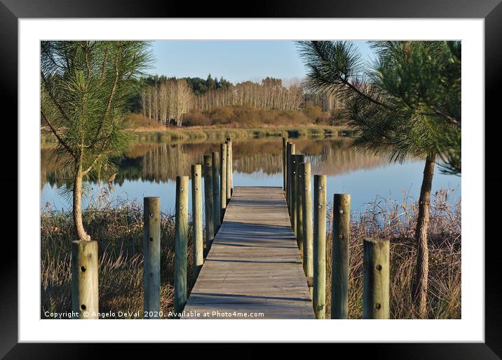 Walkway to Ervedeira Lake Framed Mounted Print by Angelo DeVal