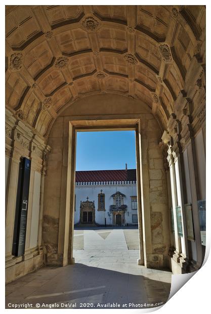 Coimbra University Entrance Print by Angelo DeVal
