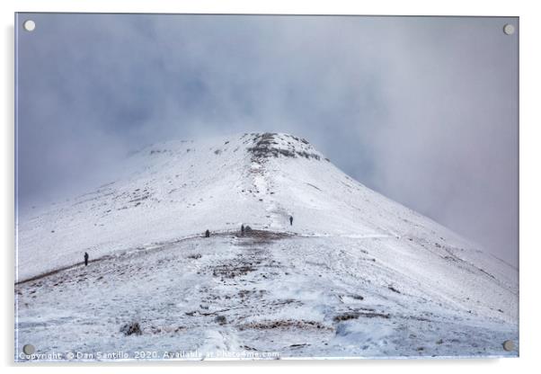 A snowy Corn Du in the Brecon Beacons National Par Acrylic by Dan Santillo