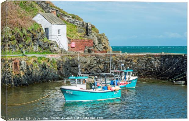 Porthgain Harbour north Pembrokeshire coast Wales Canvas Print by Nick Jenkins