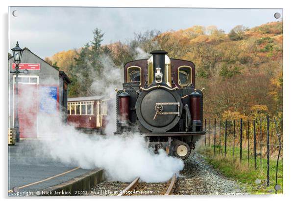 Steam Engine at Beddgelert Railway Station Acrylic by Nick Jenkins