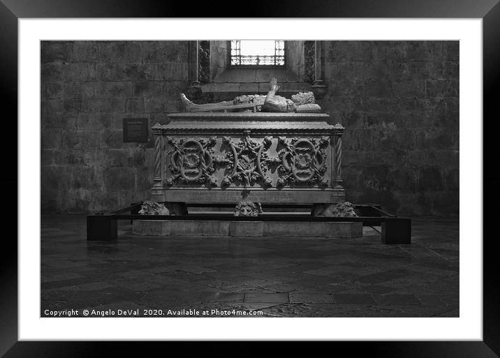 Camoes Tomb in Jeronimos Monastery Framed Mounted Print by Angelo DeVal