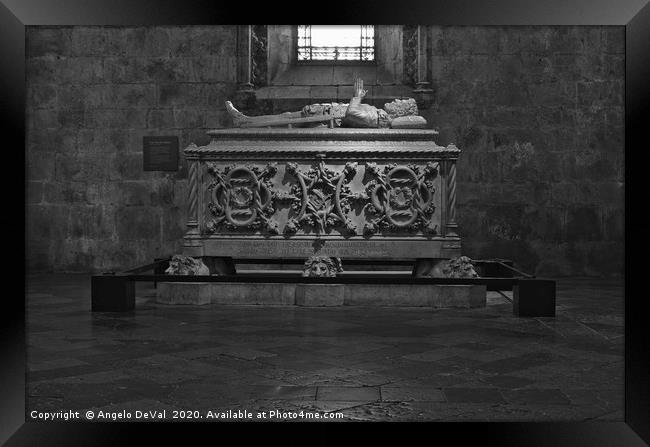 Camoes Tomb in Jeronimos Monastery Framed Print by Angelo DeVal