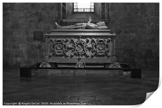 Camoes Tomb in Jeronimos Monastery Print by Angelo DeVal