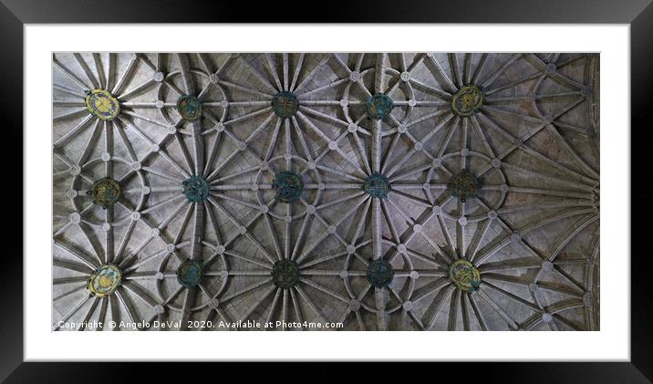Jeronimos Monastery Ceiling Detail Framed Mounted Print by Angelo DeVal