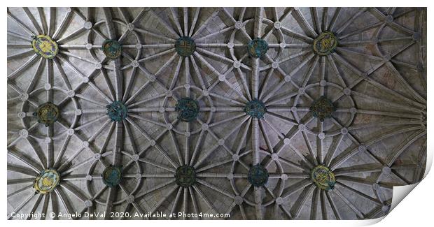 Jeronimos Monastery Ceiling Detail Print by Angelo DeVal